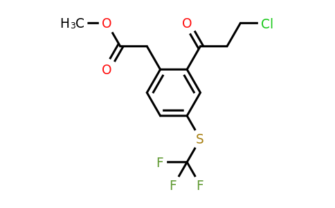 1805878-93-6 | Methyl 2-(3-chloropropanoyl)-4-(trifluoromethylthio)phenylacetate