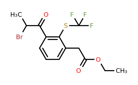 1805879-76-8 | Ethyl 3-(2-bromopropanoyl)-2-(trifluoromethylthio)phenylacetate