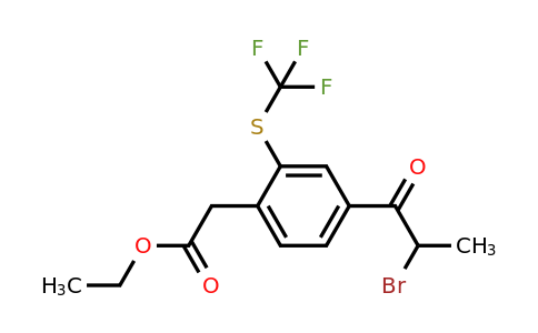 1805879-83-7 | Ethyl 4-(2-bromopropanoyl)-2-(trifluoromethylthio)phenylacetate