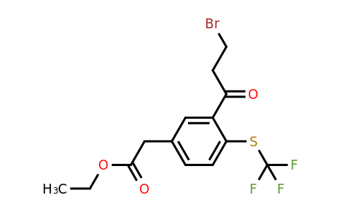1805879-93-9 | Ethyl 3-(3-bromopropanoyl)-4-(trifluoromethylthio)phenylacetate