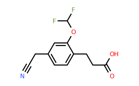 1805886-63-8 | 4-(2-Carboxyethyl)-3-(difluoromethoxy)phenylacetonitrile