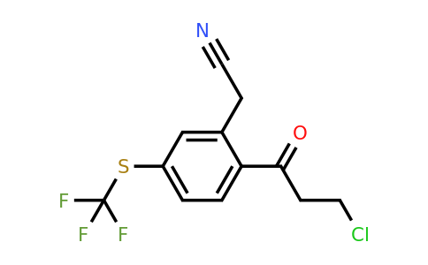 1805892-75-4 | 2-(3-Chloropropanoyl)-5-(trifluoromethylthio)phenylacetonitrile