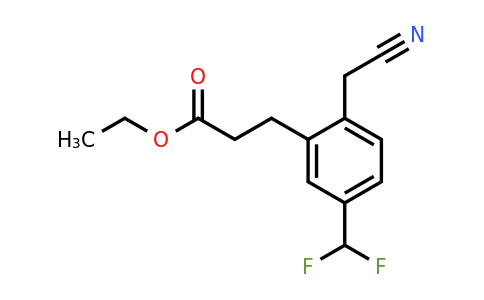 1805892-99-2 | Ethyl 3-(2-(cyanomethyl)-5-(difluoromethyl)phenyl)propanoate