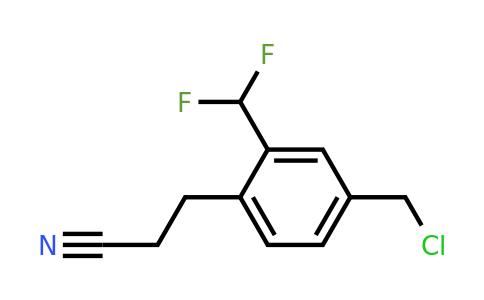 1805896-92-7 | 3-(4-(Chloromethyl)-2-(difluoromethyl)phenyl)propanenitrile