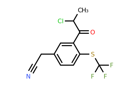 1805911-47-0 | 3-(2-Chloropropanoyl)-4-(trifluoromethylthio)phenylacetonitrile