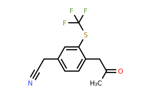 1805911-57-2 | 4-(2-Oxopropyl)-3-(trifluoromethylthio)phenylacetonitrile
