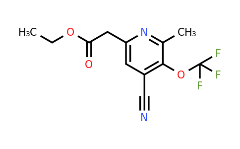 Ethyl 4-cyano-2-methyl-3-(trifluoromethoxy)pyridine-6-acetate