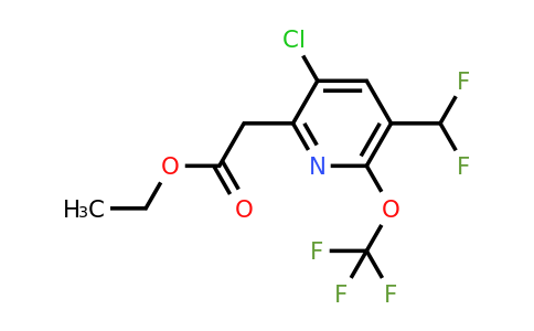 Ethyl 3-chloro-5-(difluoromethyl)-6-(trifluoromethoxy)pyridine-2-acetate