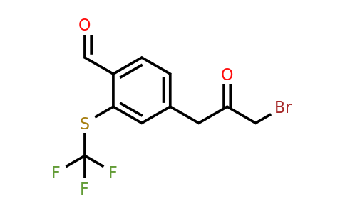 1806368-21-7 | 4-(3-Bromo-2-oxopropyl)-2-(trifluoromethylthio)benzaldehyde