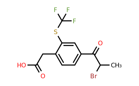 1806375-61-0 | 4-(2-Bromopropanoyl)-2-(trifluoromethylthio)phenylacetic acid