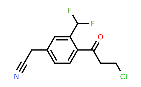 1806381-72-5 | 4-(3-Chloropropanoyl)-3-(difluoromethyl)phenylacetonitrile