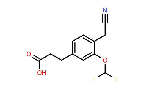 1806446-15-0 | 4-(2-Carboxyethyl)-2-(difluoromethoxy)phenylacetonitrile