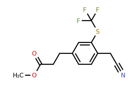 1806465-82-6 | Methyl 3-(4-(cyanomethyl)-3-(trifluoromethylthio)phenyl)propanoate