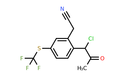 1806466-04-5 | 2-(1-Chloro-2-oxopropyl)-5-(trifluoromethylthio)phenylacetonitrile