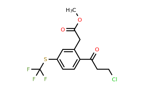 1806469-37-3 | Methyl 2-(3-chloropropanoyl)-5-(trifluoromethylthio)phenylacetate
