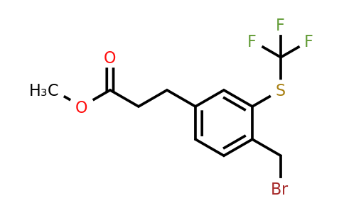 1806483-67-9 | Methyl 3-(4-(bromomethyl)-3-(trifluoromethylthio)phenyl)propanoate