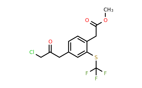 1806491-41-7 | Methyl 4-(3-chloro-2-oxopropyl)-2-(trifluoromethylthio)phenylacetate
