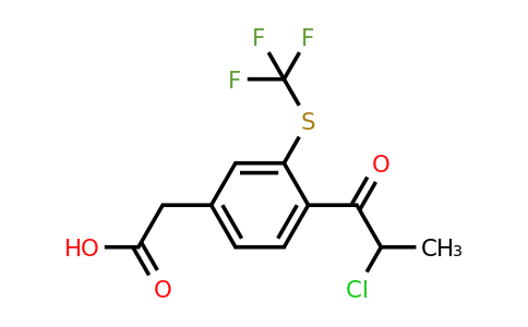 1806499-89-7 | 4-(2-Chloropropanoyl)-3-(trifluoromethylthio)phenylacetic acid