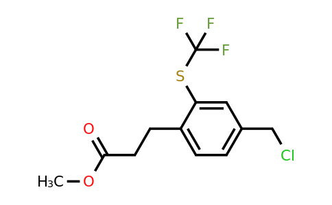 1806548-77-5 | Methyl 3-(4-(chloromethyl)-2-(trifluoromethylthio)phenyl)propanoate