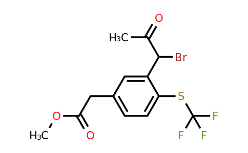 1806558-65-5 | Methyl 3-(1-bromo-2-oxopropyl)-4-(trifluoromethylthio)phenylacetate