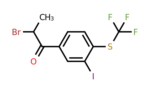 1806575-99-4 | 2-Bromo-1-(3-iodo-4-(trifluoromethylthio)phenyl)propan-1-one