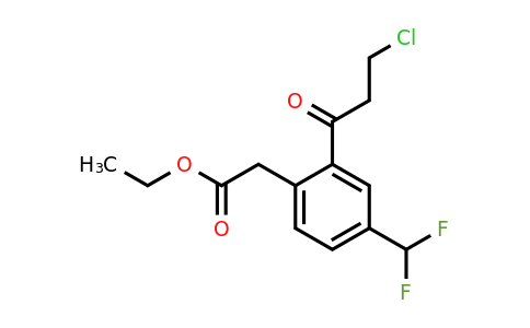 1806601-88-6 | Ethyl 2-(3-chloropropanoyl)-4-(difluoromethyl)phenylacetate