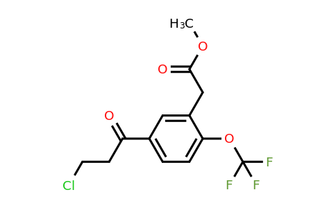 1806602-52-7 | Methyl 5-(3-chloropropanoyl)-2-(trifluoromethoxy)phenylacetate