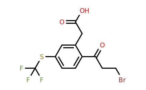 1806605-21-9 | 2-(3-Bromopropanoyl)-5-(trifluoromethylthio)phenylacetic acid