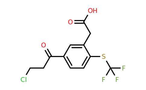 1806605-38-8 | 5-(3-Chloropropanoyl)-2-(trifluoromethylthio)phenylacetic acid