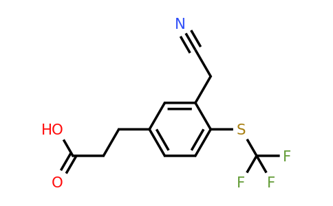 1806606-45-0 | 5-(2-Carboxyethyl)-2-(trifluoromethylthio)phenylacetonitrile