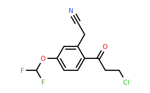 1806607-35-1 | 2-(3-Chloropropanoyl)-5-(difluoromethoxy)phenylacetonitrile