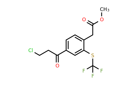 1806622-59-2 | Methyl 4-(3-chloropropanoyl)-2-(trifluoromethylthio)phenylacetate