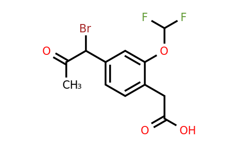 1806623-26-6 | 4-(1-Bromo-2-oxopropyl)-2-(difluoromethoxy)phenylacetic acid