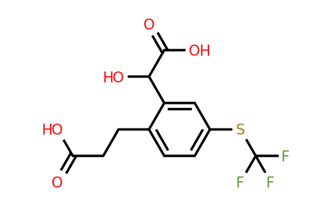 1806654-77-2 | 2-(2-Carboxyethyl)-5-(trifluoromethylthio)mandelic acid