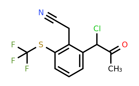 1806657-23-7 | 2-(1-Chloro-2-oxopropyl)-6-(trifluoromethylthio)phenylacetonitrile