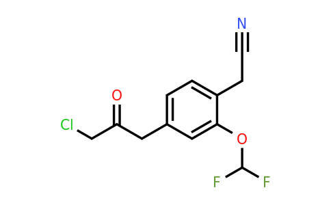 1806669-65-7 | 4-(3-Chloro-2-oxopropyl)-2-(difluoromethoxy)phenylacetonitrile