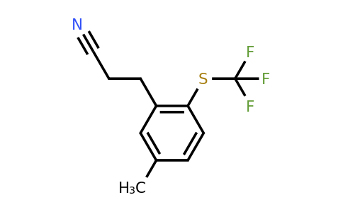 1806708-72-4 | 3-(5-Methyl-2-(trifluoromethylthio)phenyl)propanenitrile
