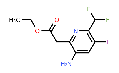1806824-36-1 | Ethyl 5-amino-2-(difluoromethyl)-3-iodopyridine-6-acetate