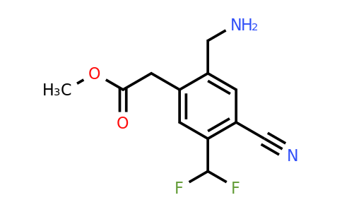 1807086-79-8 | Methyl 2-aminomethyl-4-cyano-5-(difluoromethyl)phenylacetate