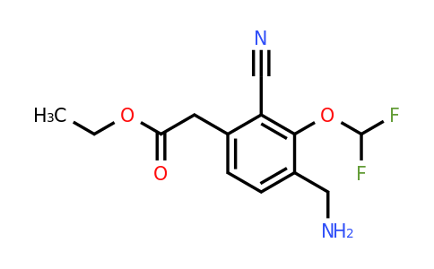 Ethyl 4-aminomethyl-2-cyano-3-(difluoromethoxy)phenylacetate