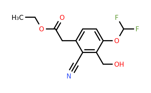 1807177-08-7 | Ethyl 2-cyano-4-difluoromethoxy-3-(hydroxymethyl)phenylacetate