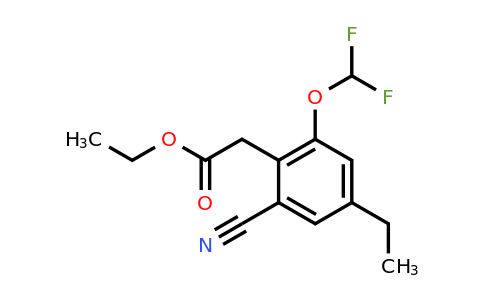 1807182-63-3 | Ethyl 2-cyano-6-difluoromethoxy-4-ethylphenylacetate