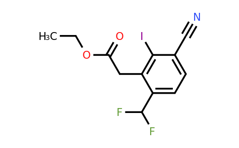 Ethyl 3-cyano-6-difluoromethyl-2-iodophenylacetate