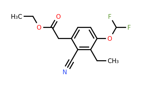 1807216-97-2 | Ethyl 2-cyano-4-difluoromethoxy-3-ethylphenylacetate