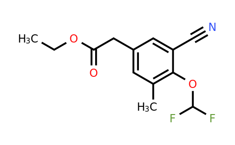 1807218-21-8 | Ethyl 3-cyano-4-difluoromethoxy-5-methylphenylacetate