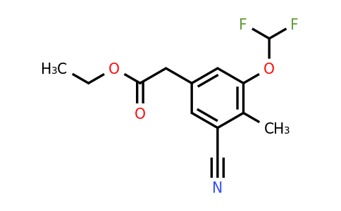 1807218-29-6 | Ethyl 3-cyano-5-difluoromethoxy-4-methylphenylacetate