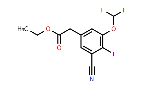 1807230-97-2 | Ethyl 3-cyano-5-difluoromethoxy-4-iodophenylacetate