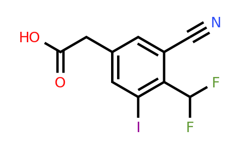 1807252-38-5 | 3-Cyano-4-difluoromethyl-5-iodophenylacetic acid