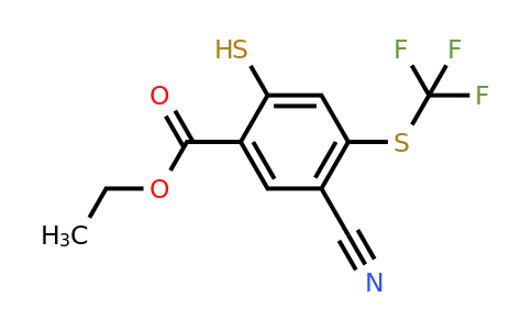 Ethyl 5-cyano-2-mercapto-4-(trifluoromethylthio)benzoate