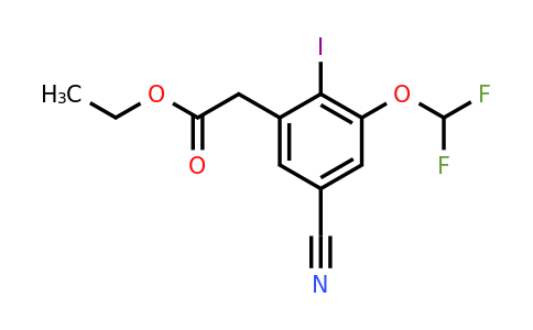 1807292-84-7 | Ethyl 5-cyano-3-difluoromethoxy-2-iodophenylacetate